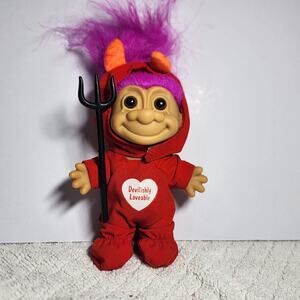 Vintage Russ  "DEVILISHLY LOVEABLE"  Devil Troll Doll-FUSCIA Hair